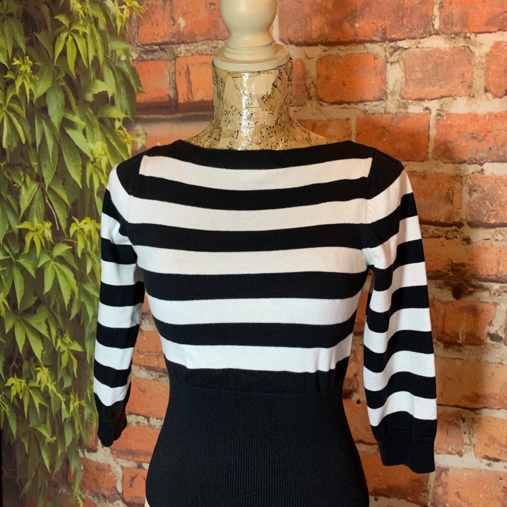 Sexy sweater Stripe Stripes Striped White Black XS
